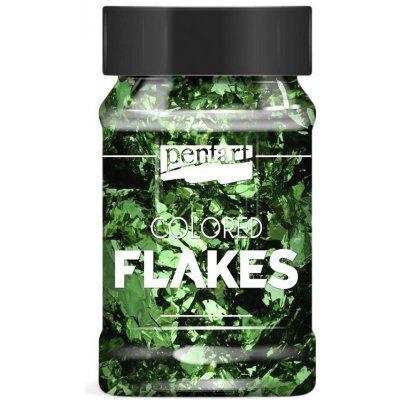 Metalické fóliové vločky Pentart 100 ml / zelené – Zboží Dáma