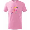 Dětské tričko Barevná běžkařka Tričko dětské Růžová