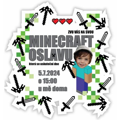 Personal Personalizované pozvánky Minecraft – Zboží Dáma