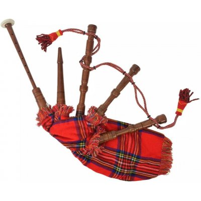 shumee Dětské skotské horalské dudy červený tartan Royal Stewart – Zboží Mobilmania