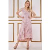 Dámské šaty Citygoddess krajkové midi šaty Talia růžové