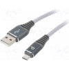 usb kabel Gembird CC-USB2B-AMMBM-2M-WB2 USB 2.0, USB A vidlice, USB B, micro vidlice, zlacený, 2m