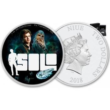 New Zealand Mint 2018 Niue 2 Dollar Star Wars Han Solo Colorized Proof 1 oz