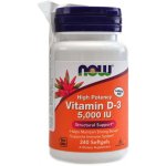 NOW Foods Vitamin D3 5000IU 240 softgel kapslí – Hledejceny.cz
