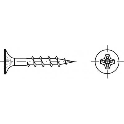 šroub 3.5x35 ČERNÝ FOSFÁT coarse do dřeva, hrubý závit, PH2 THN – Hledejceny.cz