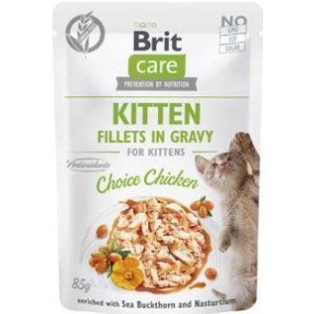 Brit Care Cat Fillets in Gravy Kitten Choi.Chicken 85 g