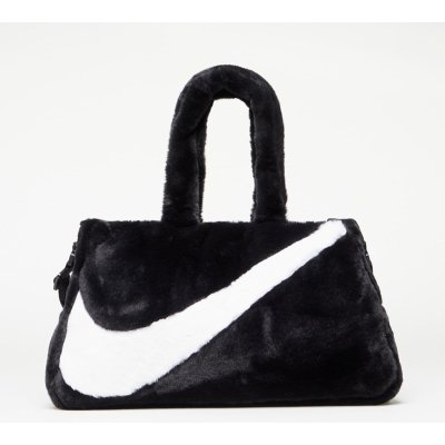 Nike Sportswear Women's Faux Fur Tote Black/ Black/ White 10 l