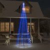 Vánoční osvětlení DKD HOME DECOR LED vánoční stromek na stožár modrý 732 LED diod 500 cm