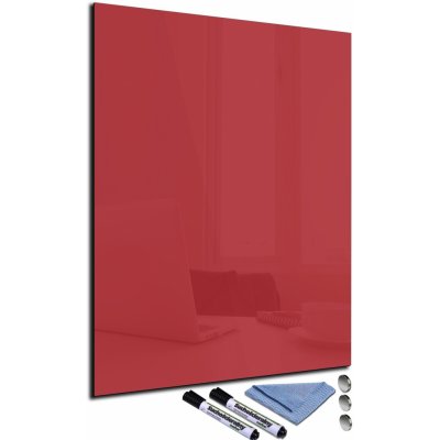 Glasdekor Magnetická skleněná tabule 100 x 80 cm rudá – Sleviste.cz