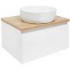 Koupelnový nábytek SAT s dubovou krycí deskou SAT B-Way 59x30x45 cm bílá lesk - BWAY60WDOAK