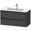 Koupelnový nábytek Duravit Umyvadlová skříňka 550x1010x480 mm, 2 zásuvky, grafit mat - K25264049490000