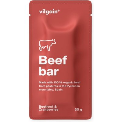 Vilgain Beef Bar BIO brusinky s řepou 35 g – Zboží Dáma