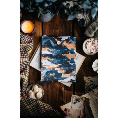Látkový obal na knihy booksleeve Abstrakt modrý – Sleviste.cz