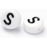 Bílá písmenka, kolečko, 7x4mm – Zboží Dáma