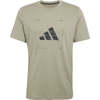 adidas CAMO LOGO TEE pánské tričko khaki – Zboží Mobilmania