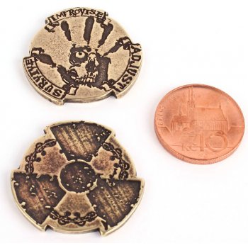 Mince herní Postapokalyptické kovové zlatá