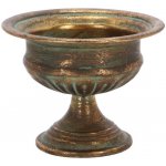 Váza francouzská AGED METAL, kov, zlatá/tyrkys patina, pr.16x12cm|Esschert Design – Hledejceny.cz