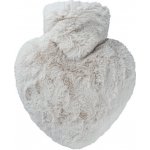 HUGO-FROSCH Termofor s obalem z umělé kožešiny - srdce, taupe-stříbrná – Hledejceny.cz