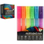 Fixy akrylové fluorescentní 6ks i na keramiku,sklo,kameny v blistru 9x12cm – Zboží Živě