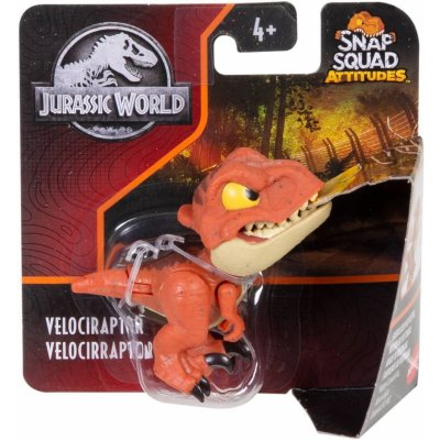 Mattel Jurský svět SNAP SQUAD Velociraptor s pohyblivou čelistí
