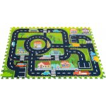 Iplay 0121 Pěnová puzzle podložka pro děti město ulice a silnice 114 × 86 cm 12 dílů – Sleviste.cz