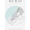 Plakát Plakát Dubaj mapa města kruh 21X29,7 cm