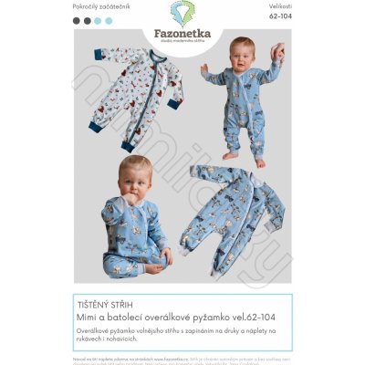 Tištěný Střih na Mimi a batolecí overalové pyžamko | 62-104 – Hledejceny.cz