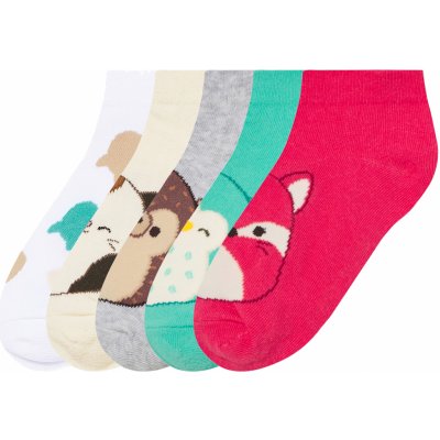 Dětské kotníkové ponožky 5 párů s bavlnou Squishmallows – Sleviste.cz