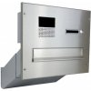 Poštovní schránka 1x poštovní schránka D-041 k zazdění do sloupku + čelní deska s 1x zvonkem a kamerou GOLMAR - digitální systém - NEREZ / šedá