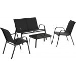 tectake 406166 sedací souprava nora pro 4 osoby, textilní tkanina - černá – Hledejceny.cz