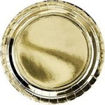 PartyDeco Papírové talířky zlaté metalické, 18 cm – Zboží Dáma