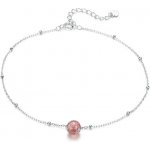 P&J Jewellery Stříbrný náramek na nohu jahodový křišťál FSB4 – Zboží Dáma