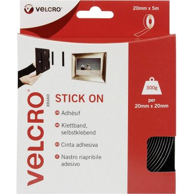 Velcro VEL-EC60217 pásek se suchým zipem lepicí háčková a flaušová část 5000 mm x 20 mm černá 5 m – Zbozi.Blesk.cz