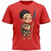 Dětské tričko Stydlivý Maorský chlapec Červená