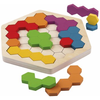 Montessori Playtive duhové puzzle FSC (duhový hexagon)