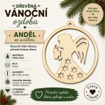 ADVIPO Dřevěná vánoční ozdoba Anděl se svíčkou v kruhu 80 × 75 mm – Hledejceny.cz