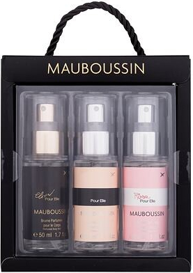 Mauboussin Mauboussin Pour Elle sada tělový závoj Elixir Pour Elle 50 ml + tělový závoj Pour Elle 50 ml + tělový závoj Rose Pour Elle 50 ml pro ženy