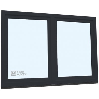 KNIPPING Plastové okno - 70 AD, 1800x1200 mm, O/OS sloupek, antracit Barva, imitace: antracit/bílá (jednostranně) – Hledejceny.cz