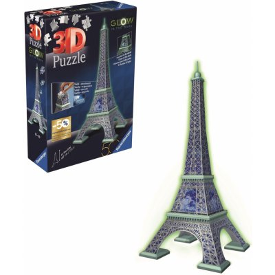 RAVENSBURGER 3D puzzle Eiffelova věž Svítící 224 ks – Zboží Dáma