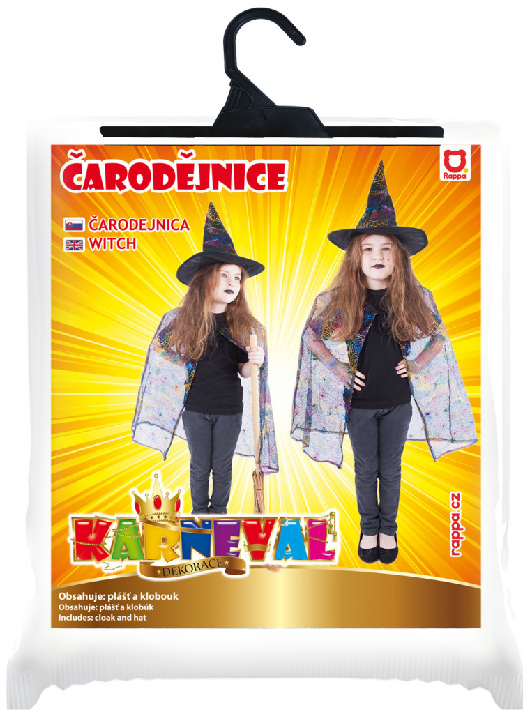 Rappa plášť čarodějnice s kloboukem/Halloween