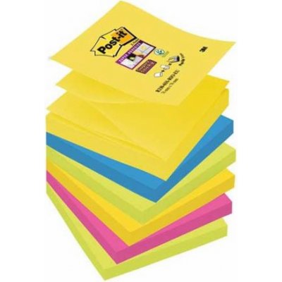 Bloček samolepicí Z 3M Post-it Super Sticky, 76x76 mm, Carnival, 3 barvy, 6x90 lístků – Hledejceny.cz