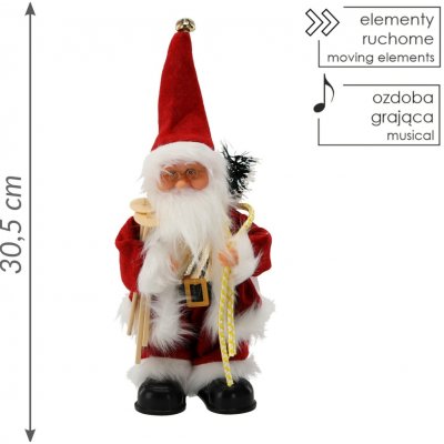Pro-Tech shop Hrající Mikuláš s lyžemi 30,5cm 69452 – Hledejceny.cz