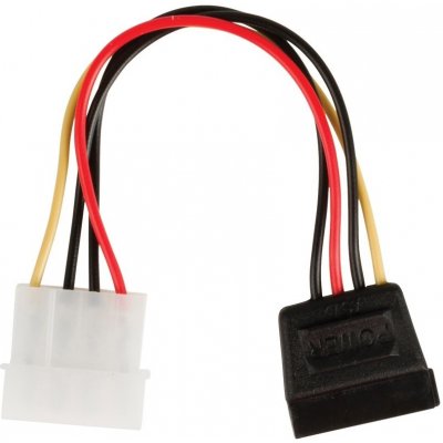 Kabel Valueline 15-pin SATA na Molex 0,15 Kabel, redukční, interního napájení, 15-pinová zásuvka SATA - zástrčka Molex, 0.15m, typ balení sáček VLCP73500V015 – Zbozi.Blesk.cz