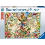 RAVENSBURGER Mapa světa s flórou a faunou 3000 dílků – Zboží Mobilmania