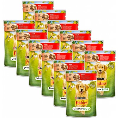 Purina Friskies Dog Adult výběr s hovězím kuřetem a jehněčím ve šťávě 12 x 100 g – Hledejceny.cz