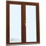 Kömmerling balkonové dveře 70 AD O+OS klapačka pravé ořech/ořech 150 x 210 cm oboustranná klika + FAB + hliníkový práh – Hledejceny.cz