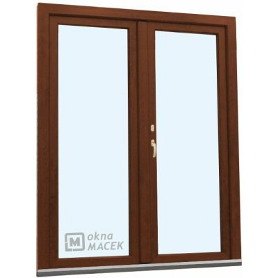 Kömmerling balkonové dveře 70 AD O+OS klapačka pravé ořech/ořech 150 x 210 cm oboustranná klika + FAB + hliníkový práh – Hledejceny.cz