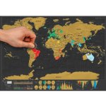 Velká stírací mapa světa 83 x 60 cm deluxe černá – Zboží Dáma