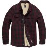 Pánská Košile Vintage Industries zateplená kostkovaná košile Craft HeavyWeight Sherpa burgundy
