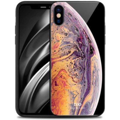 Pouzdro NXE se skleněnou zadní stranou iPhone XS Max - oranžová planeta